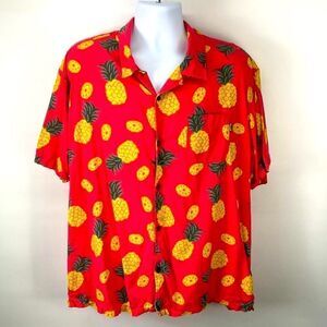 Hurley Pineapple Button Up Short Sleeve Shirt Mens Size XXL